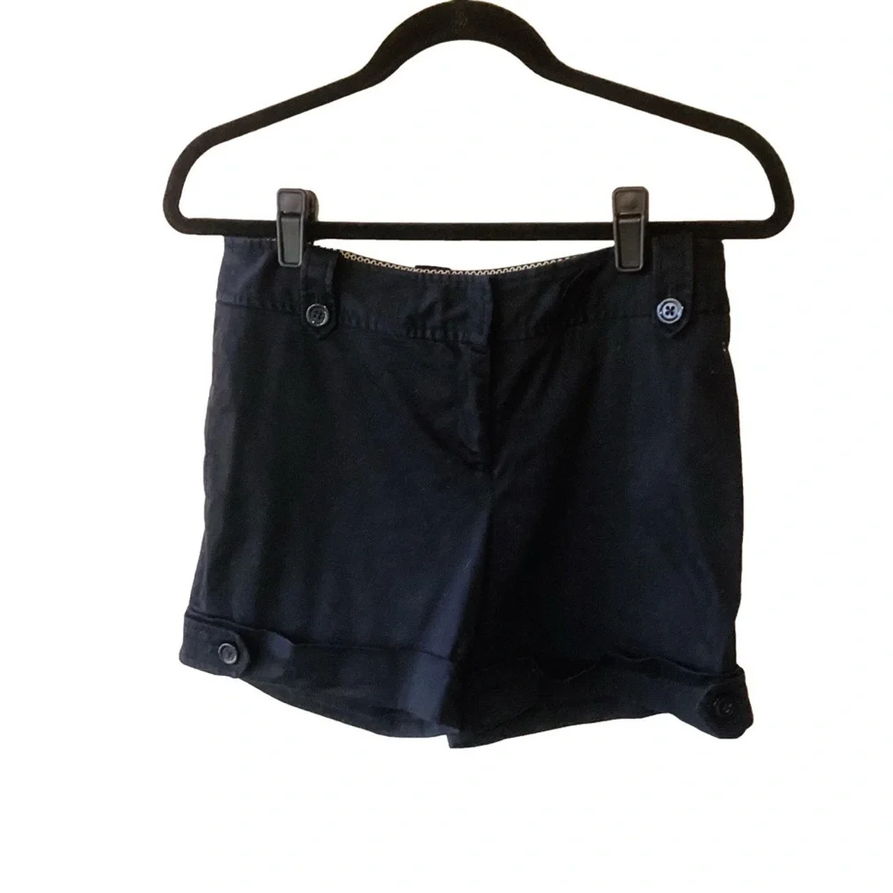 White House Black Market WHBM Black Shorts with Button Tab Detail 2